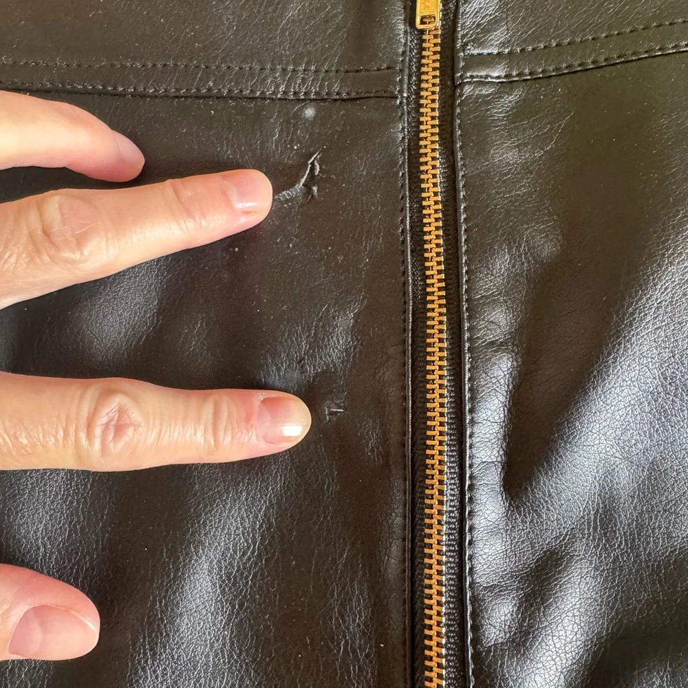 J. Crew Mercantile Faux-leather mini skirt